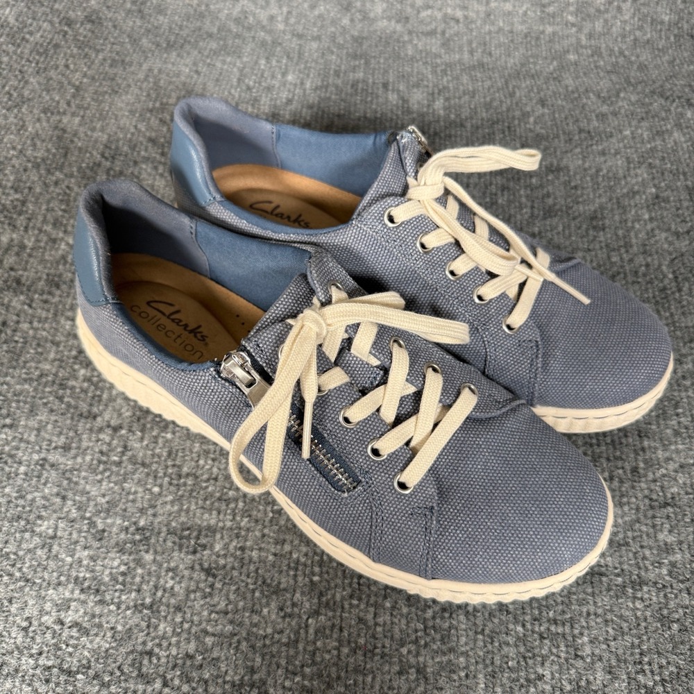 Clarks Collection Womens Size 7 Sneakers Shoes Blue Caroline Echo Casual Zipper - Picture 3 of 10